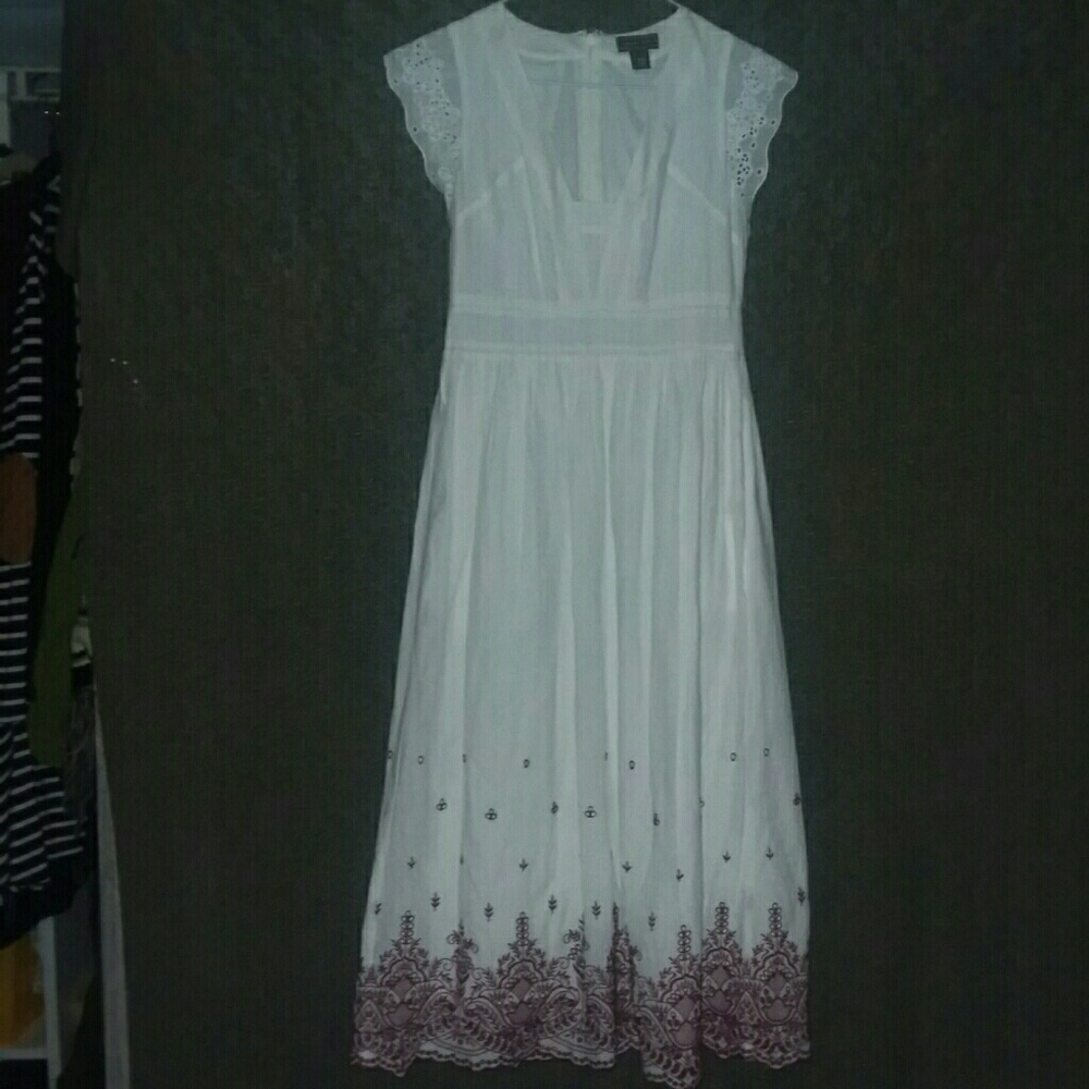 Point Sur J Crew White Cotton Dress Size 00
